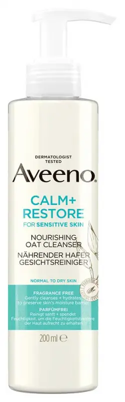 AVEENO Calm+ Restore Tápláló arctisztító zabbal 200 ml