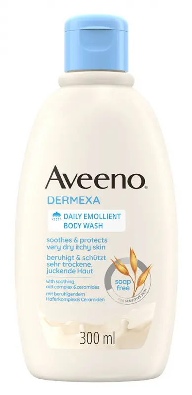 AVEENO Dermexa Bőrpuhító tusfürdő, illatmentes 300 ml