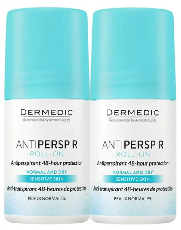 DERMEDIC Antipersp R 48 órás izzadásgátló normál és nagyon száraz érzékeny bőrre Duopack 2x60 ml DERMEDIC Antipersp R 48 órás izzadásgátló normál és nagyon száraz érzékeny bőrre Duopack 2x60 ml