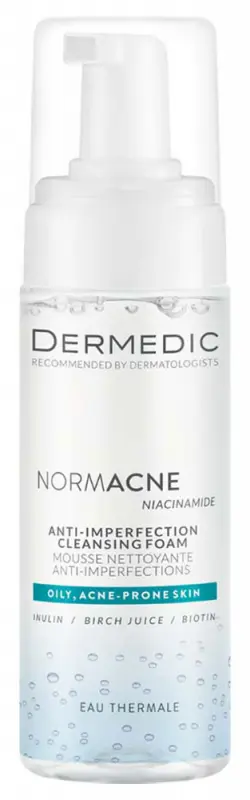 DERMEDIC Normacne Tisztító hab zsíros, kombinált, aknéra hajlamos arcbőrre 170 ml DERMEDIC Normacne Tisztító hab zsíros, kombinált, aknéra hajlamos arcbőrre 170 ml