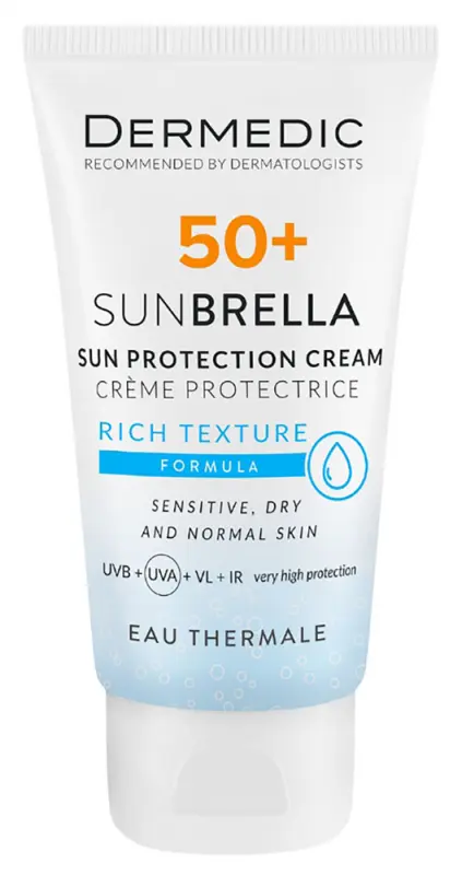 DERMEDIC Sunbrella Fényvédő arckrém SPF50+ száraz és normál bőrre 50 ml DERMEDIC Sunbrella Fényvédő arckrém SPF50+ száraz és normál bőrre 50 ml