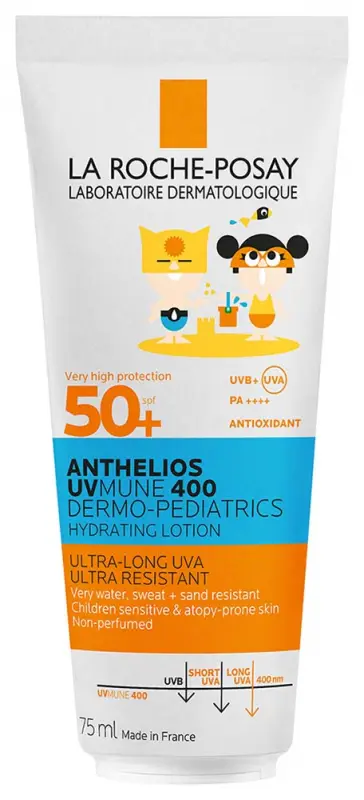 LA ROCHE-POSAY Anthelios UVMune 400 Dermo-Pediatrics Hidratáló napvédő tej SPF 50+ gyereknek 75 ml LA ROCHE-POSAY Anthelios UVMune 400 Dermo-Pediatrics Hidratáló napvédő tej SPF 50+ gyereknek 75 ml