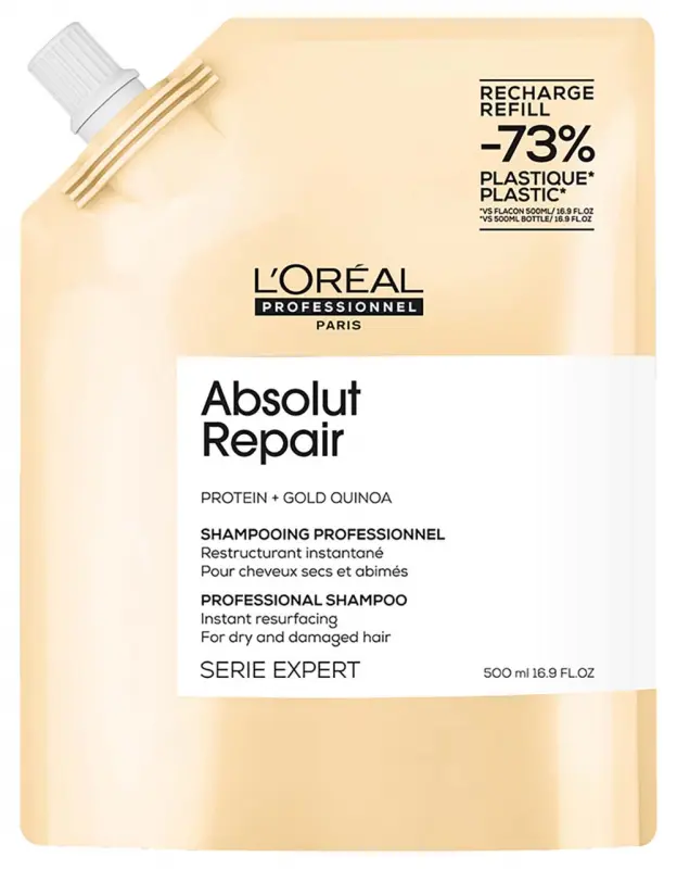 L'ORÉAL PROFESSIONNEL Absolut Repair sampon - Regeneráló sampon erősen igénybevett hajra UTÁNTÖLTŐ (500 ml) L'ORÉAL PROFESSIONNEL Absolut Repair sampon - Regeneráló sampon erősen igénybevett hajra UTÁNTÖLTŐ (500 ml)