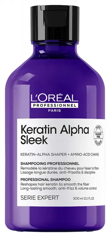 L'ORÉAL PROFESSIONNEL Keratin Alpha Sleek Professzionális sampon 300 ml L'ORÉAL PROFESSIONNEL Keratin Alpha Sleek Professzionális sampon 300 ml