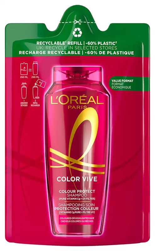 L'ORÉAL PARIS Elseve Color Vive sampon színvédő ápoló utántöltő 250 ml
