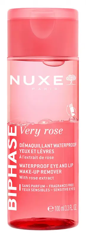 NUXE Very Rose Kétfázisú vízálló sminklemosó 100 ml NUXE Very Rose Kétfázisú vízálló sminklemosó 100 ml