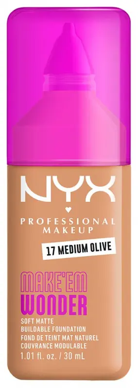 NYX PROFESSIONAL MAKEUP Make 'EM Wonder Foundation alapozó 17 Medium Olive 30 ml