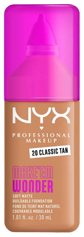 NYX PROFESSIONAL MAKEUP Make 'EM Wonder Foundation alapozó 20 Classic Tan 30 ml