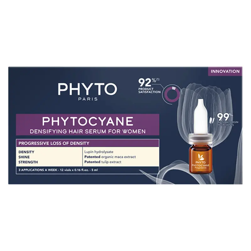 PHYTO PHYTOCYANE Hajnövekedést serkentő és hajhullás elleni kezelés 12x5 ml