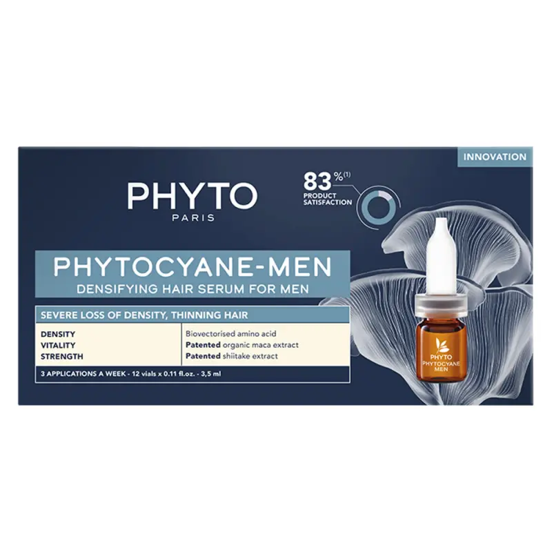 PHYTO PHYTOCYANE Hajnövekedést serkentő és hajhullás elleni kezelés férfiaknak 12x3,5 ml