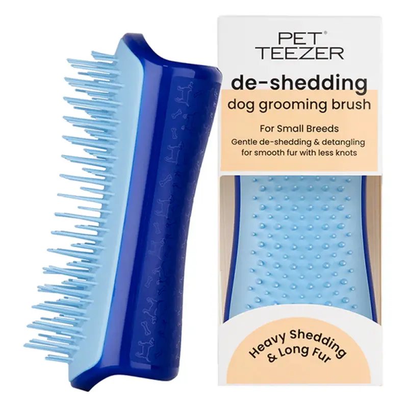 TANGLE TEEZER Pet Teezer De-shedding Dog Grooming Brush Kutyakefe Blue Light