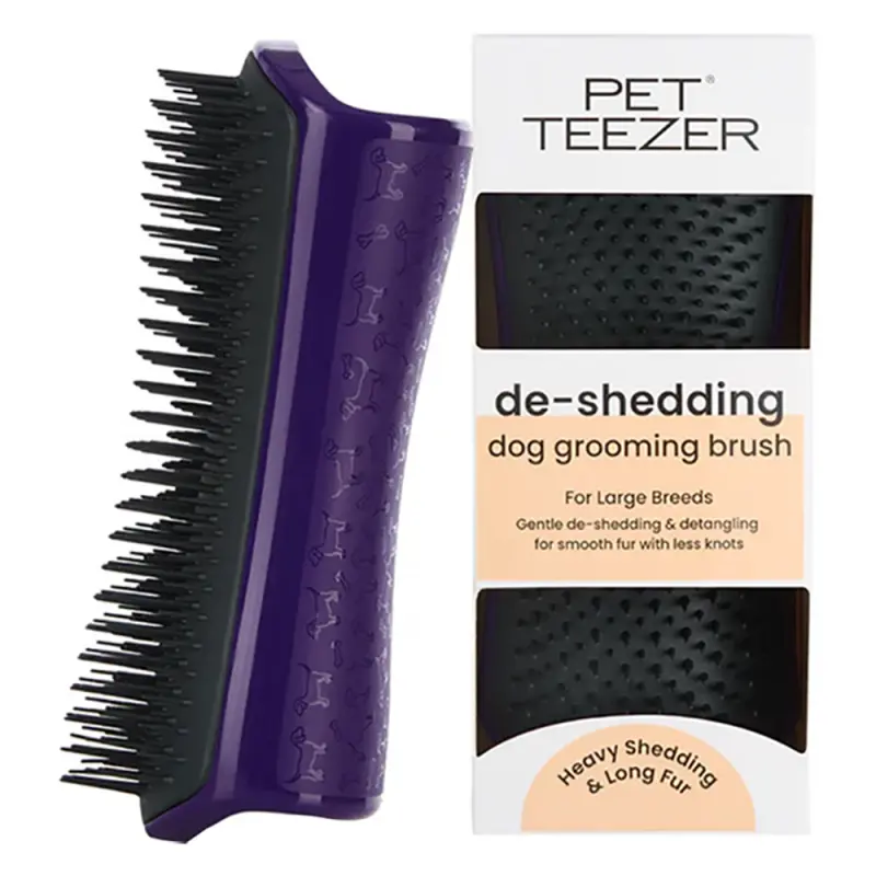 TANGLE TEEZER Pet Teezer De-shedding Dog Grooming Brush Kutyakefe Purple/Grey