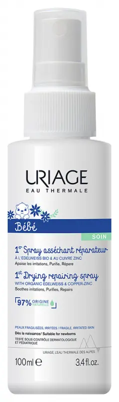 Uriage BABA CU-ZN+ spray irritált bőrre 100 ml Uriage BABA CU-ZN+ spray irritált bőrre 100 ml