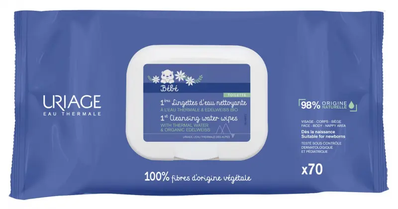 Uriage BABA Nedves törlőkendő 70 db Uriage BABA Nedves törlőkendő 70 db