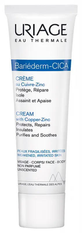Uriage BARIÉDERM CICA CU-ZN+ Sebkezelő és gyulladáscsökkentő krém 100 ml Uriage BARIÉDERM CICA CU-ZN+ Sebkezelő és gyulladáscsökkentő krém 100 ml