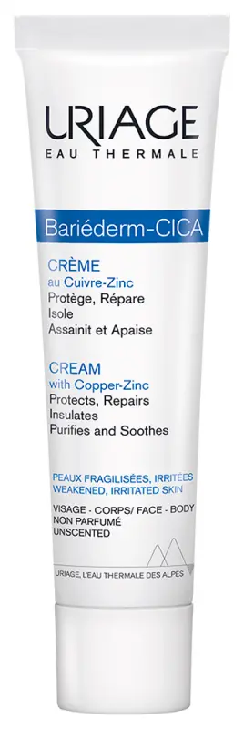 Uriage BARIÉDERM CICA CU-ZN+ Sebkezelő és gyulladáscsökkentő krém 40 ml Uriage BARIÉDERM CICA CU-ZN+ Sebkezelő és gyulladáscsökkentő krém 40 ml