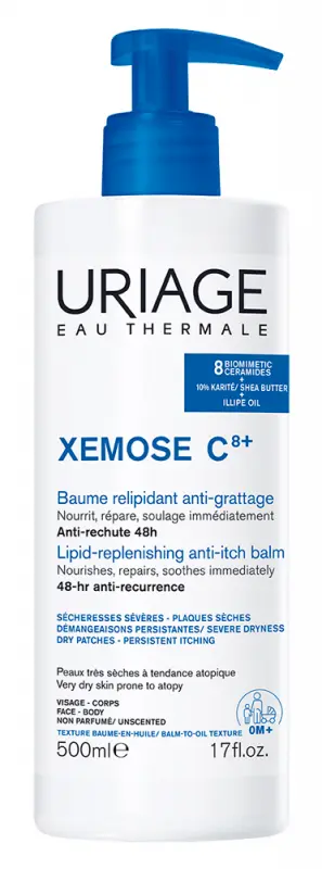 Uriage XÉMOSE C8+ balzsam rendkívül száraz bőrre 500 ml Uriage XÉMOSE C8+ balzsam rendkívül száraz bőrre 500 ml