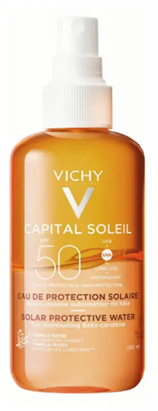 VICHY Capital Soleil Ultra könnyű napvédő spray béta-karotinnal SPF50+ (200 ml) VICHY Capital Soleil Ultra könnyű napvédő spray béta-karotinnal SPF50+ (200 ml)