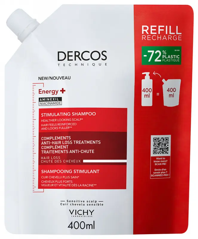 VICHY Dercos Energy+ Energiát adó sampon hajhullás ellen utántöltő 400 ml VICHY Dercos Energy+ Energiát adó sampon hajhullás ellen utántöltő 400 ml