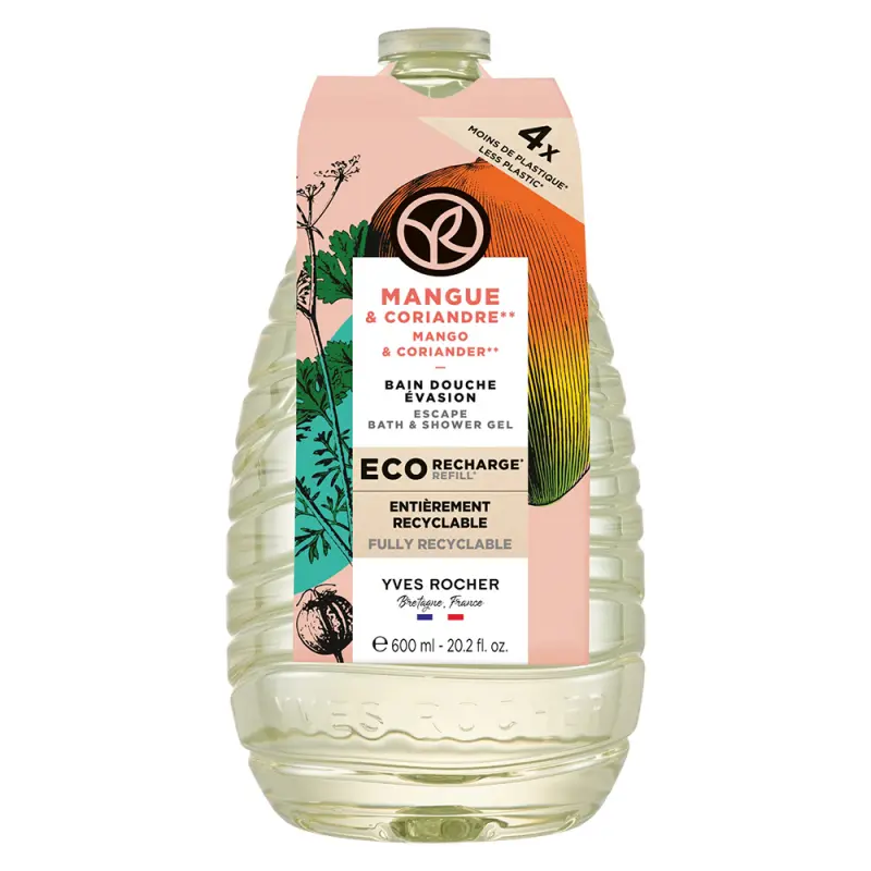 YVES ROCHER Bain De Nature Hab- és tusfürdő Mangó & Koriander utántöltő 600 ml YVES ROCHER Bain De Nature Hab- és tusfürdő Mangó & Koriander utántöltő 600 ml